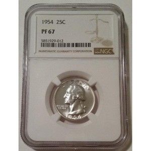 1954 Washington Quarter Proof PF67 NGC